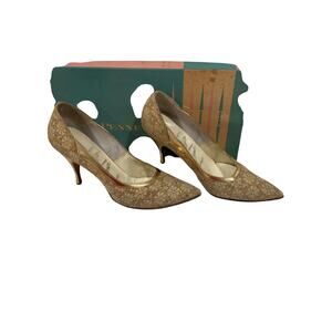 Vintage Penney's Shoe with Original Box Collectable Rare Heels Pump 7AA AAAA